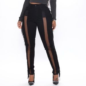 Fringe skinny jeans. Size 11.